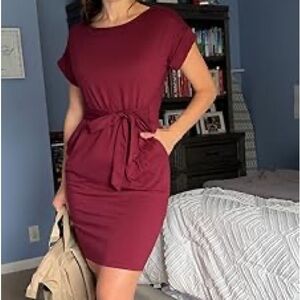Elegant Burgundy Women's Dress